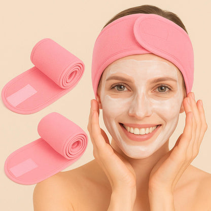 Bandeau cosmétique réglable en tissu doux pour maquillage
