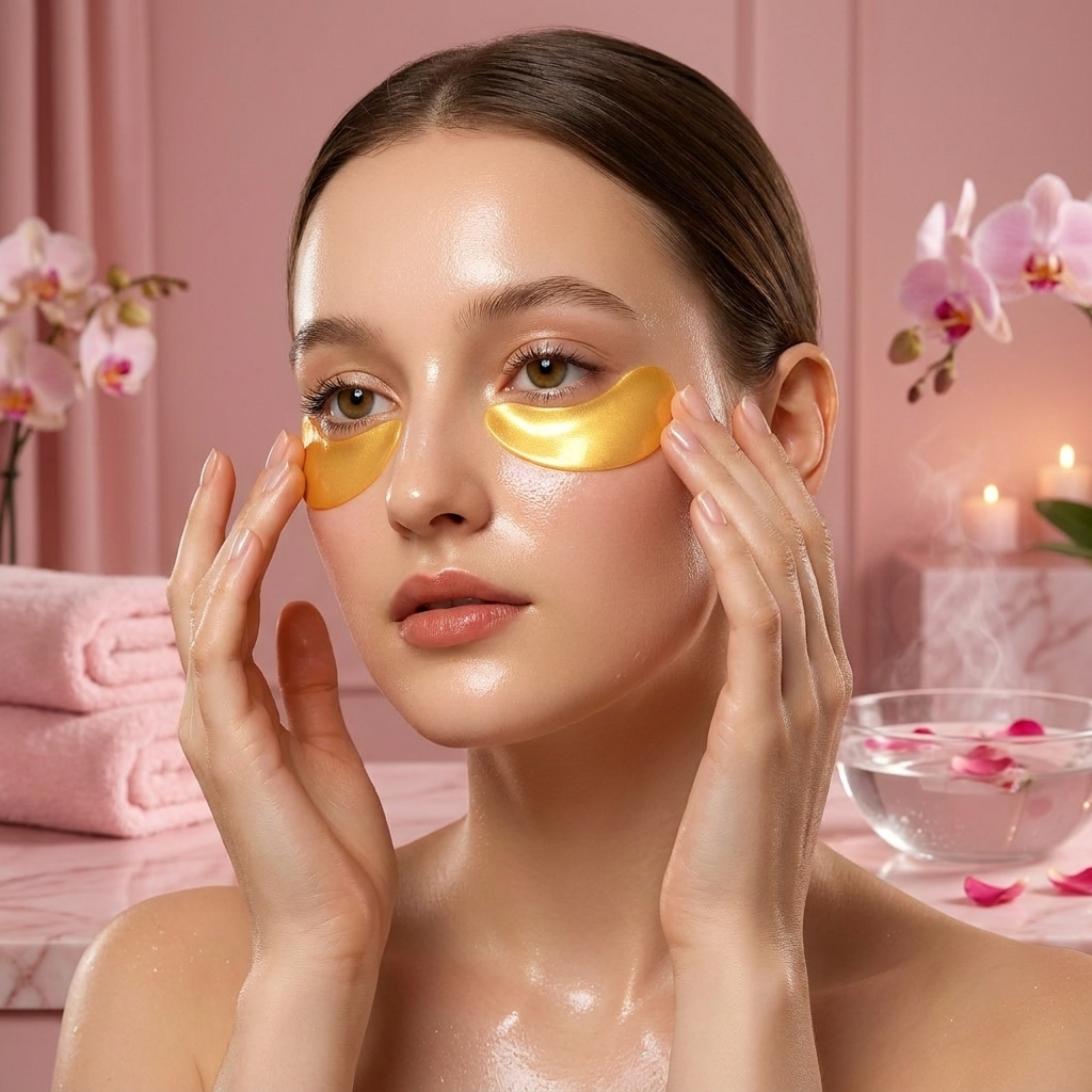 Patchs dorés yeux - routine skincare luxe