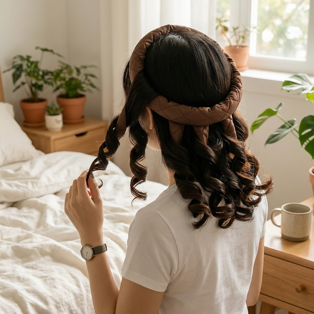 Bandeau curling sans chaleur - boucles naturelles routine beauté matin